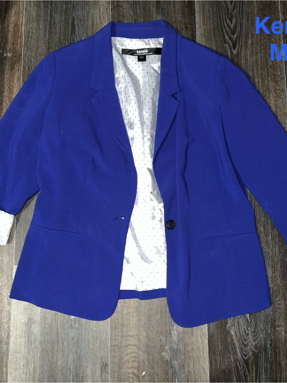 Kensie Cobalt Blue Single-Button Blazer